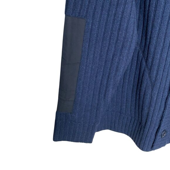 AG Adriano Goldschmied Cardigan Sweater Mens M Blue Ribbed Elbow Patch Wool NEW - Picture 7 of 10